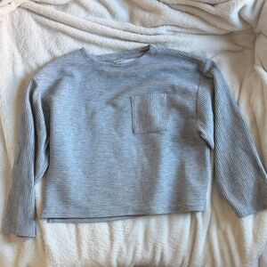 Target Gray Ribbed Long Sleeve Top